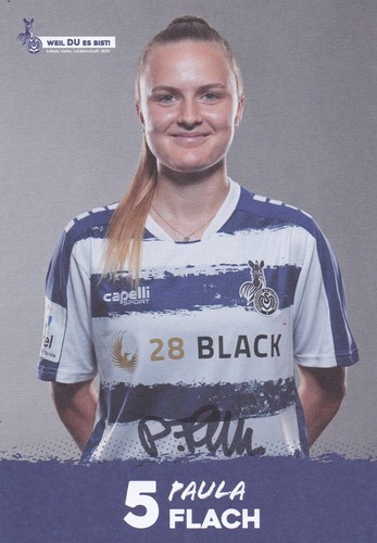 Autogrammkarte paula flach - paula,